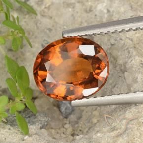 granada hessonita laranja avermelhado Natural 2.55ct, oval, VVS-VS