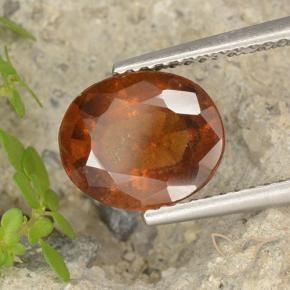granada hessonita laranja avermelhado Natural 3.05ct, oval, VS-SI