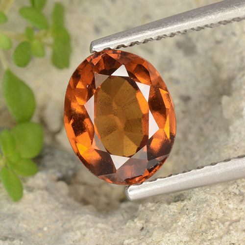 1.69ct Natural âmbar laranja granada hessonita, oval, VS
