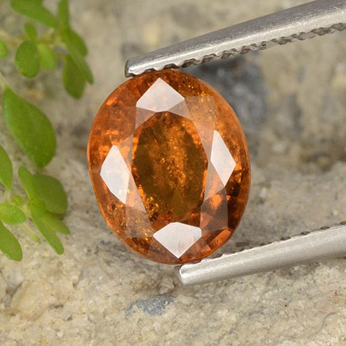 1.79ct Natural Laranja Profundo granada hessonita, oval, VS-SI