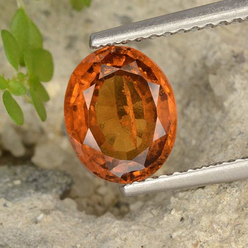 1.76ct Natural âmbar laranja granada hessonita, oval, VS-SI