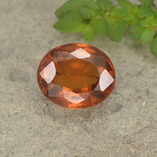 1.73ct Natural Laranja escuro granada hessonita, oval, VS-SI