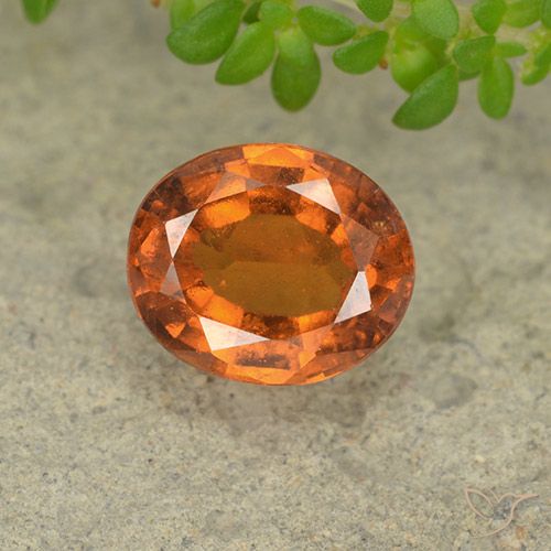 1.96ct Natural Laranja médio-escuro granada hessonita, oval, VS-SI