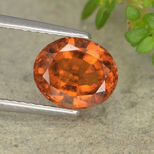 2.20ct Natural Laranja Profundo granada hessonita, oval, VS-SI