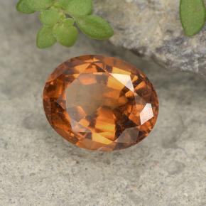 Granada hessonita laranja natural 1,91ct, corte oval, VS