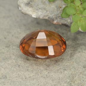 Granada hessonita laranja natural 1,91ct, corte oval, VS