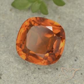 granada hessonita Laranja Profundo Natural 1.80ct, Almofada, VS-SI