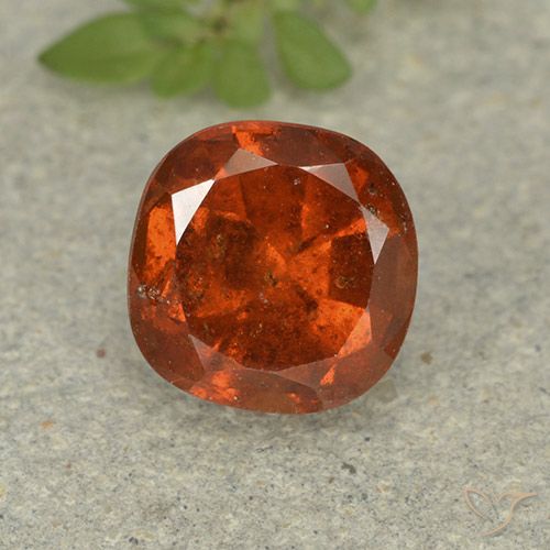 1.91ct Natural laranja avermelhado granada hessonita, Almofada, VS-SI