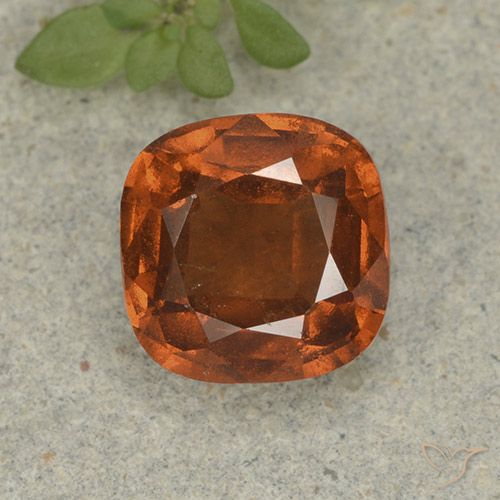 1.86ct Natural âmbar laranja granada hessonita, Almofada, VS
