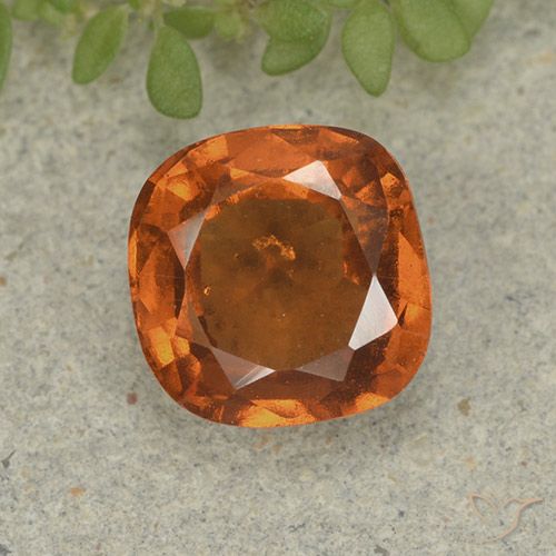 1.94ct Natural Laranja médio-escuro granada hessonita, Almofada, VS