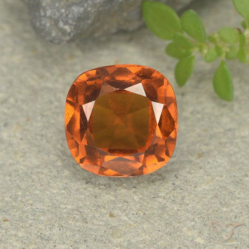 1.95ct Natural Laranja amarelado granada hessonita, Almofada, VS