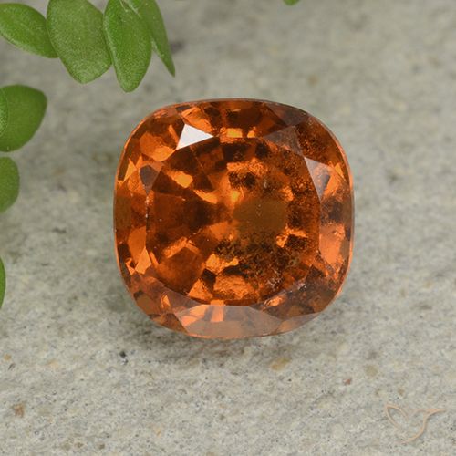 1.80ct Natural âmbar laranja granada hessonita, Almofada, VS
