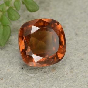 Granada hessonita laranja natural 1,95ct, almofada cortada, VVS-VS