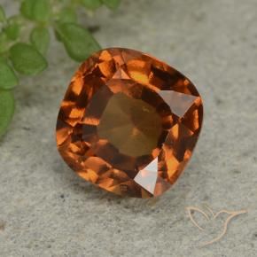 granada hessonita Laranja Profundo Natural 1.84ct, Almofada, VVS-VS