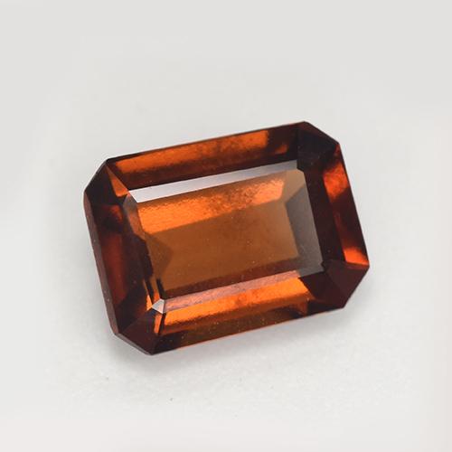 Granada hessonita laranja natural 2,23ct, corte esmeralda, VVS-VS