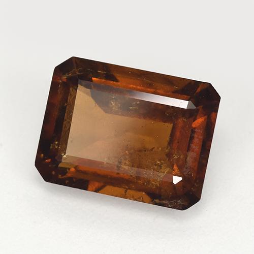 Granada Hessonita Laranja Profundo Natural 4.33ct, Corte Esmeralda, VS-SI