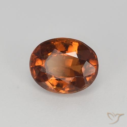 granada hessonita laranja avermelhado Natural 1.52ct, oval, VS