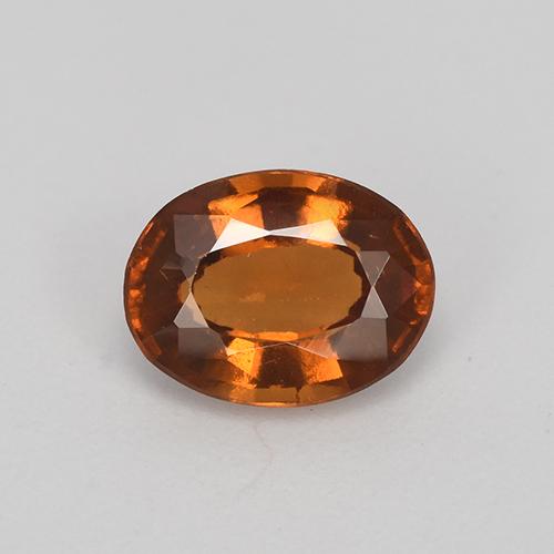 Granada hessonita laranja natural 1,27ct, corte oval, VS