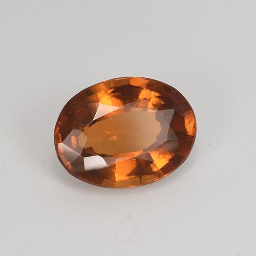 Granada hessonita laranja natural 1,27ct, corte oval, VS