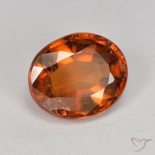 granada hessonita laranja avermelhado Natural 2.07ct, oval, VS