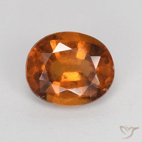 1.28ct Natural Laranja médio-escuro granada hessonita, oval, VS-SI