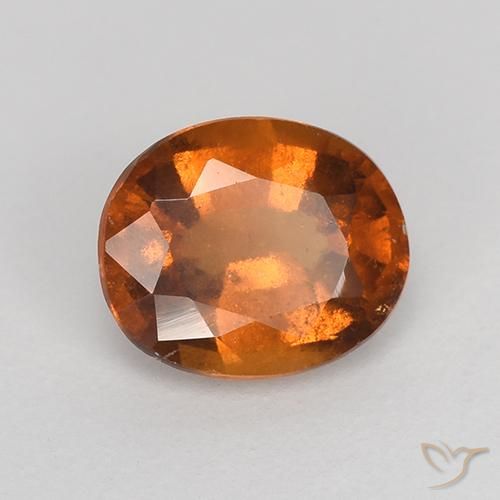 granada hessonita Laranja médio-escuro Natural 1.28ct, oval, VS-SI
