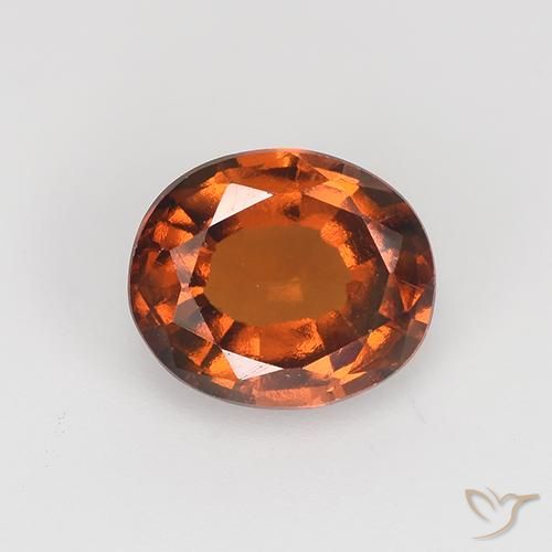 1.36ct Natural Laranja escuro granada hessonita, oval, VVS-VS