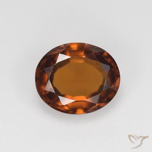 1.58ct Natural laranja avermelhado granada hessonita, oval, VVS-VS
