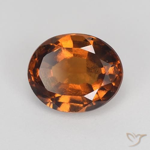 granada hessonita âmbar laranja Natural 1.43ct, oval, VVS-VS