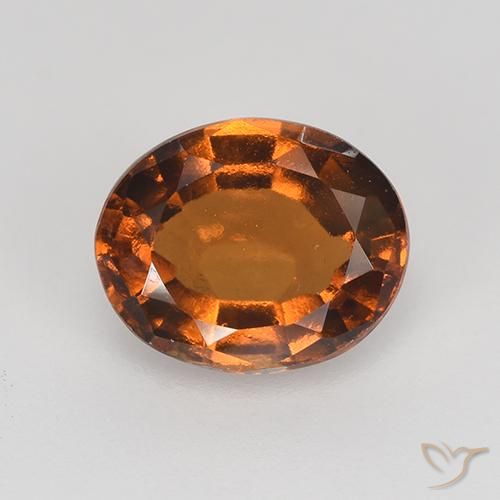 1.65ct Natural Laranja médio-escuro granada hessonita, oval, VVS-VS