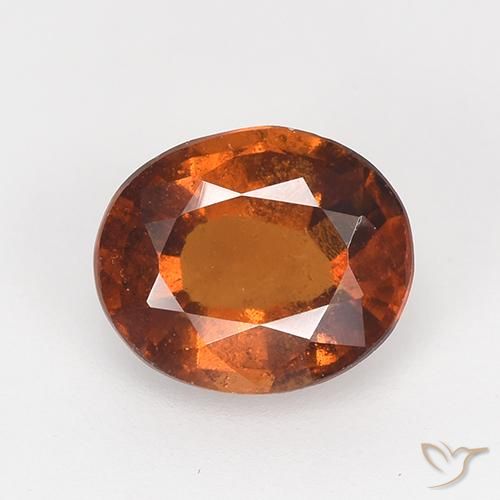1.61ct Natural laranja avermelhado granada hessonita, oval, VS-SI