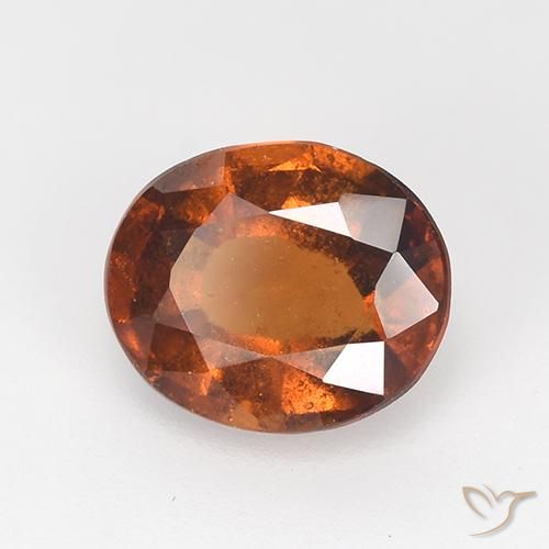 granada hessonita laranja avermelhado Natural 1.61ct, oval, VS-SI