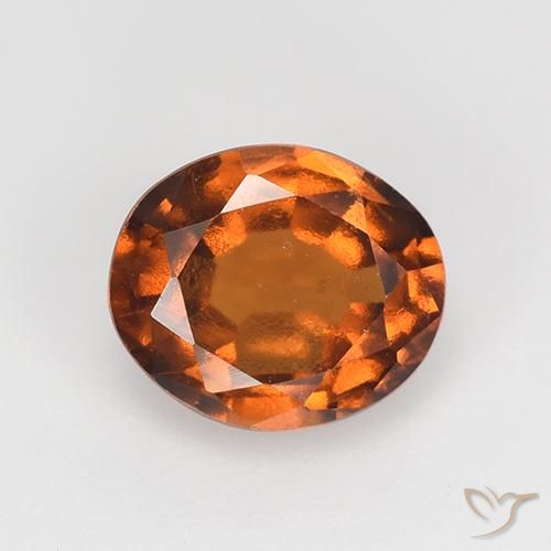 1.55ct Natural Laranja médio-escuro granada hessonita, oval, VS