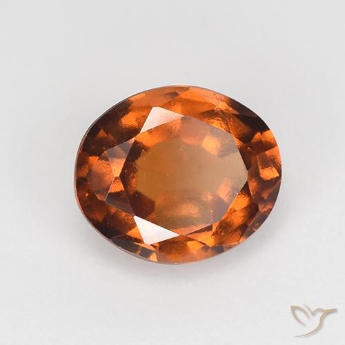 granada hessonita Laranja médio-escuro Natural 1.55ct, oval, VS