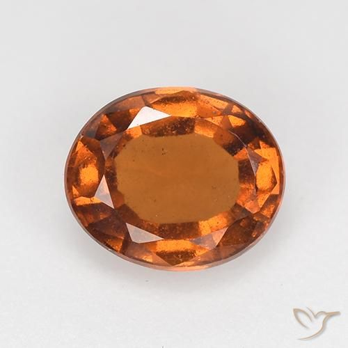 1.65ct Natural Laranja médio-escuro granada hessonita, oval, VS