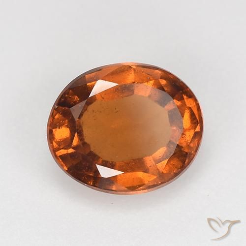 granada hessonita Laranja médio-escuro Natural 1.65ct, oval, VS