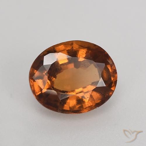 granada hessonita Laranja médio-escuro Natural 1.38ct, oval, VS