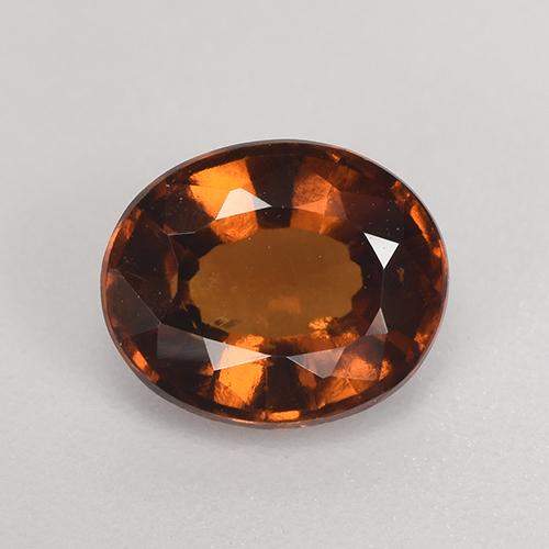 Granada hessonita laranja natural 1,54ct, corte oval, VS-SI