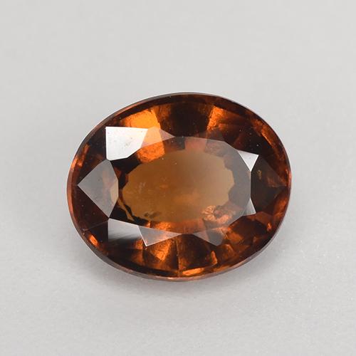 Granada hessonita laranja natural 1,54ct, corte oval, VS-SI