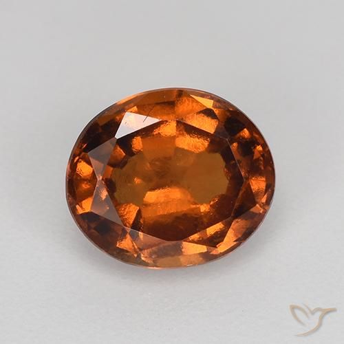 1.45ct Natural Laranja médio-escuro granada hessonita, oval, VS