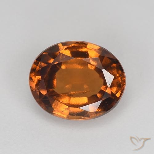 1.35ct Natural Laranja médio-escuro granada hessonita, oval, VS