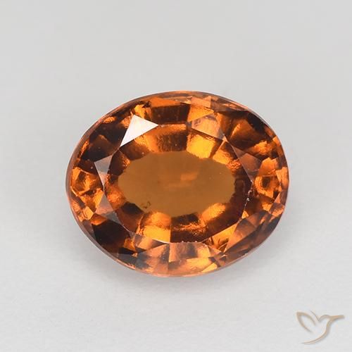 1.48ct Natural Laranja médio-escuro granada hessonita, oval, VS