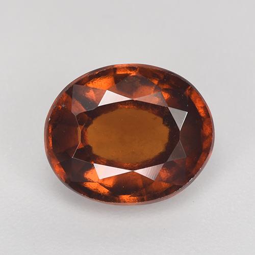 Granada hessonita laranja natural 3,03ct, corte oval, VS