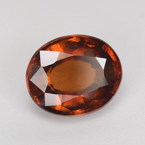 Granada hessonita laranja natural 3,03ct, corte oval, VS