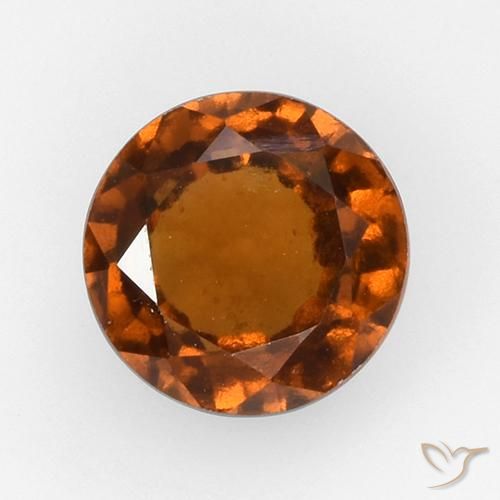 Granada Hessonita âmbar laranja Natural 2.58ct, Corte Redondo, VS