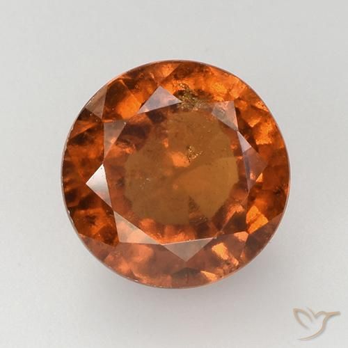 Granada Hessonita Laranja médio-escuro Natural 4.10ct, Corte Redondo, VS-SI