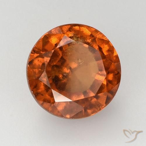 Granada Hessonita Laranja médio-escuro Natural 4.10ct, Corte Redondo, VS-SI