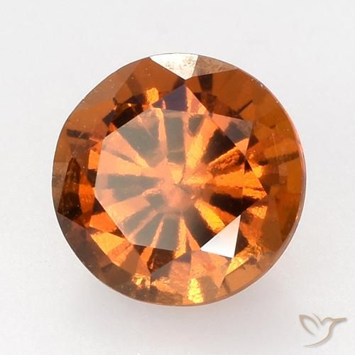 Granada Hessonita Laranja Profundo Natural 1.61ct, Corte Redondo, VVS-VS