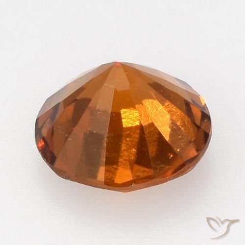 Granada Hessonita Laranja Profundo Natural 1.61ct, Corte Redondo, VVS-VS