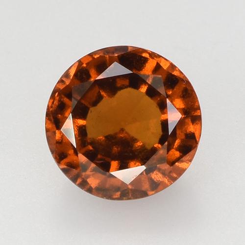 Granada Hessonita laranja avermelhado Natural 1.73ct, Corte Redondo, VVS-VS